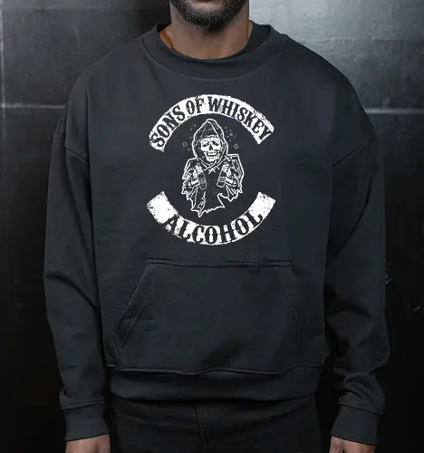 Whiskey-Bruderschaft - Reaper-Totenkopf Vintage Biker-Club-Stil 