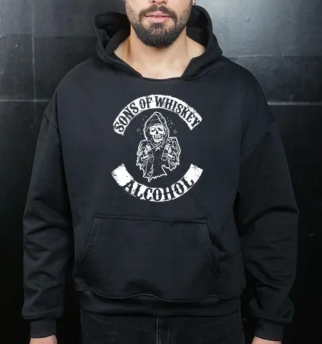 Whiskey-Bruderschaft - Reaper-Totenkopf Vintage Biker-Club-Stil 