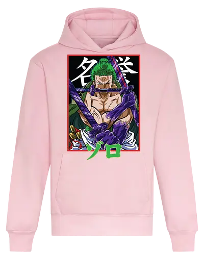 Drei-Klingen-Schwertkämpfer - Roronoa Zoro Shirt, pirate anime, drei Schwerter Santoryu, Geek Kleidung, Otaku Kultur, japanischer Streetwear, Samurai Ästhetik, Nerd Shirt, Geek Geschenk, Kanji Shirt, Zoro Schwertkämpfer, Anime Print - Heavyweight Hoodie