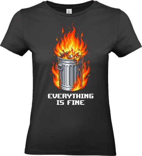 Retro Pixel Dumpster Fire - Chaotic Hot Mess Tee - dumpster fire, pixel art, 8-bit, trash can on fire, burning garbage, chaotic energy, hot mess, relatable humor, retro gaming style, funny disaster, sarcastic tee, aesthetic streetwear, geek gift, burning trash, disaster, internet meme, 90s aesthetic, mood, chaotic vibes, fire graphic, garbage fire, retro tech humor - Standard T-Shirt (Frauen)