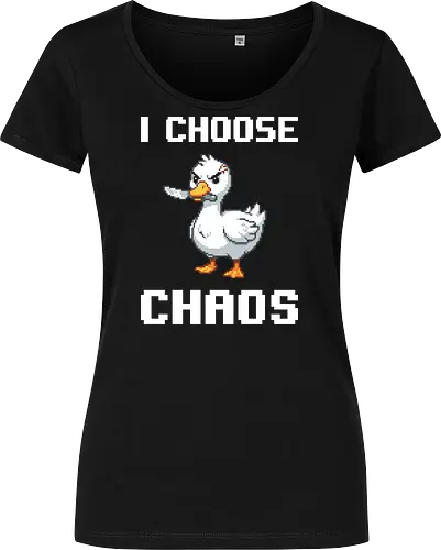 Angry Pixel Duck with Knife - Chaotic Retro Bird Tee