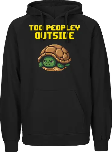 Too Peopley Outside Grumpy Turtle - Retro Pixel Art Introvert Tee