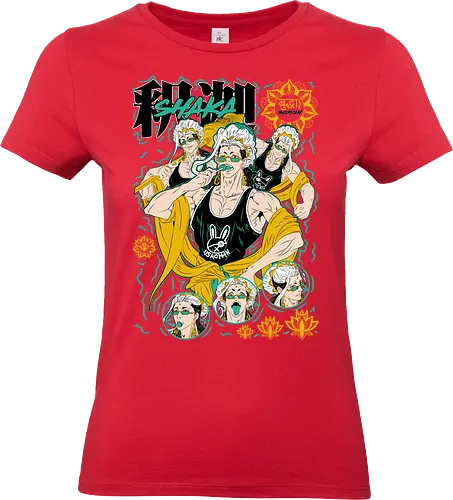 Buddha – Enlightened Warrior - record of ragnarok, buddha ragnarok, anime buddha, enlightened warrior, divine fighter, god vs human, anime battle, manga series, spiritual power, anime art, enlightened one, warrior monk, anime aesthetic, divine battle, shuumatsu no valkyrie - Standard T-Shirt (Frauen)