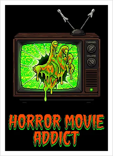 Retro Horror Movie Addict - Slime Zombie TV Pixel Art