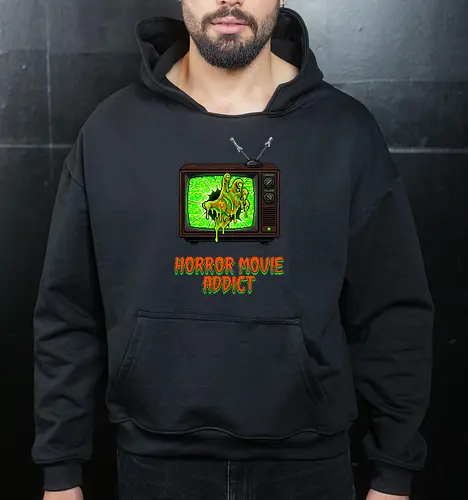 Retro Horror Movie Addict - Slime Zombie TV Pixel Art