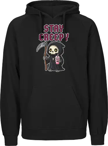 Stay Creepy - Kawaii Pixel Art Grim Reaper with Iced Coffee