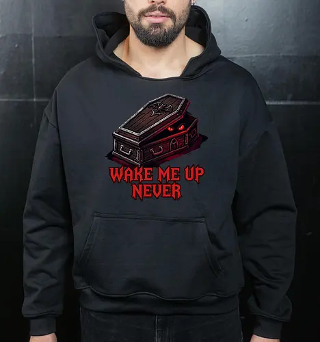 Wake Me Up Never - Gothic Coffin Pixel Art Vampire Tee
