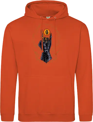 the cursed one - tlotr, hand, metalhead, metalhand, ring, evil, demon, knight, medieval, eyes, movie, legend - Standard Hoodie