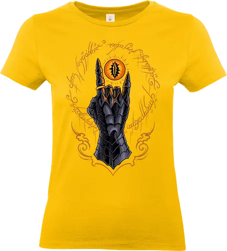 the cursed one - tlotr, hand, metalhead, metalhand, ring, evil, demon, knight, medieval, eyes, movie, legend - Standard T-Shirt (Frauen)