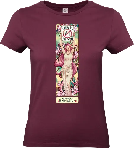 Hands off our work - day version - no ai, art nouveau - Standard T-Shirt (Frauen)