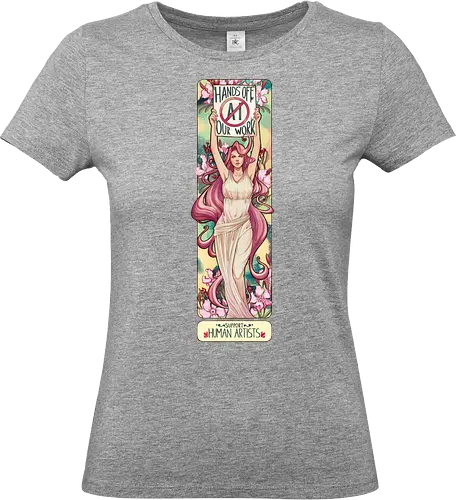 Hands off our work - day version - no ai, art nouveau - Standard T-Shirt (Frauen)
