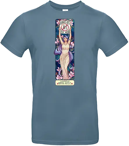 Hands off our work - night version - no ai, art nouveau - Standard T-Shirt
