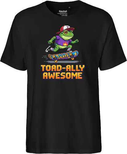 Toad-ally Awesome - Retro Pixel Art Skateboarding Toad Pun