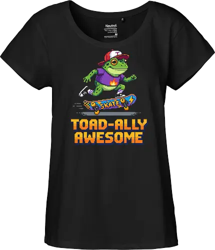 Toad-ally Awesome - Retro Pixel Art Skateboarding Toad Pun