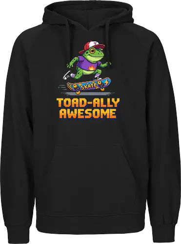 Toad-ally Awesome - Retro Pixel Art Skateboarding Toad Pun