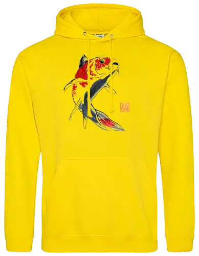 red koi - koi, fish, carp, sumie, japan - Standard Hoodie