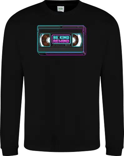 Retro VHS Tape - Be Kind Rewind Neon Pixel Art
