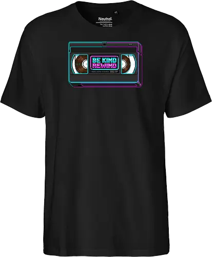 Retro VHS Tape - Be Kind Rewind Neon Pixel Art