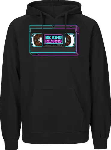 Retro VHS Tape - Be Kind Rewind Neon Pixel Art