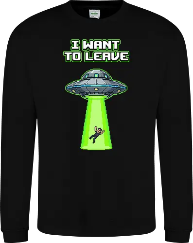 I Want To Leave - Retro UFO Abduction Pixel Art