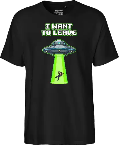 I Want To Leave - Retro UFO Abduction Pixel Art