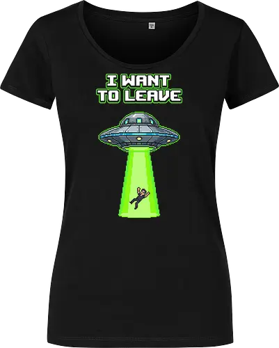 I Want To Leave - Retro UFO Abduction Pixel Art