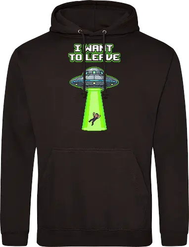 I Want To Leave - Retro UFO Abduction Pixel Art