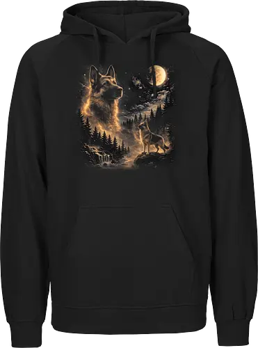 Deutscher Schäferhund Stolz Deutschland Nacht Wald Vollmond Heimat Kunst