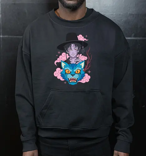 Mystic Phantom: Anime Demon Spirit & Blue Tiger Graphic