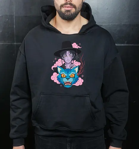 Mystic Phantom: Anime Demon Spirit & Blue Tiger Graphic