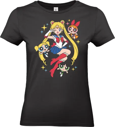 Magical Girl Power: 90s Anime & Cartoon Mashup Graphic - Standard T-Shirt (Frauen)
