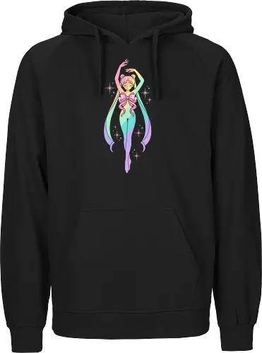 Ethereal Pastel Prism: Rainbow Magical Girl Silhouette