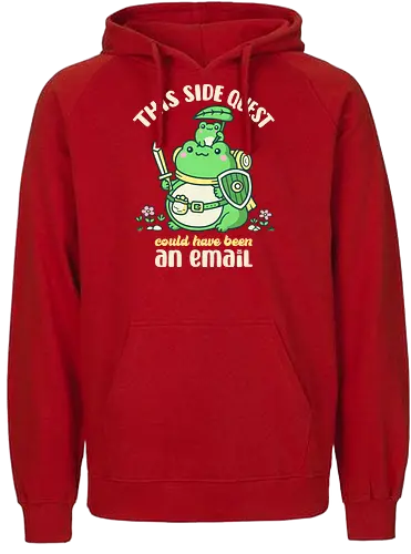 Side Quest Club - side quest, email, jokes, funny, cute frogs, adventure, rpg, Pen and Paper, gamer, gaming life - Fairtrade Hoodie