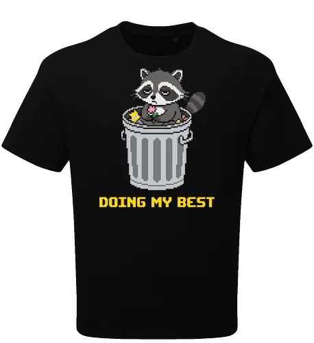 Doing My Best Trash Panda - Retro Raccoon Pixel Art