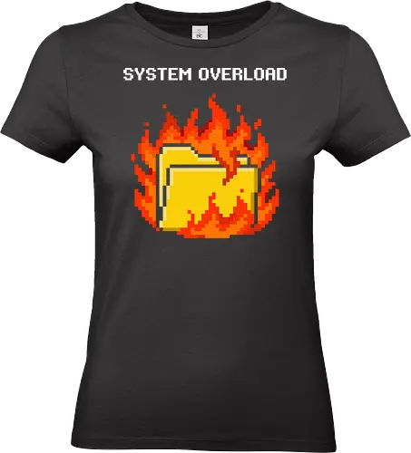 Hot Files - Retro Computer Folder on Fire Pixel Art - computer, folder, fire, flames, retro, pixel art, 8-bit, tech support, IT, programmer, software engineer, data, digital, disaster, hot files, 90s aesthetic, vintage computer, pc, technology, funny tech, geek, nerd, burning, icon, file - Standard T-Shirt (Frauen)