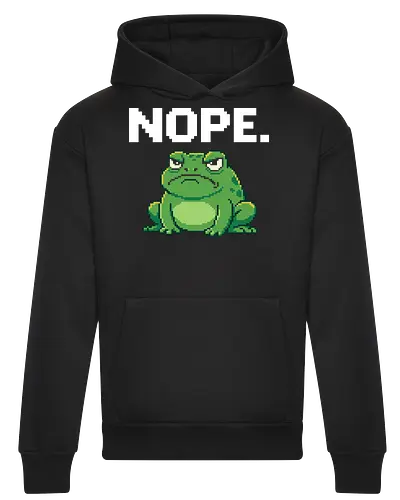 Grumpy Pixel Frog - Angry Retro Toad Art