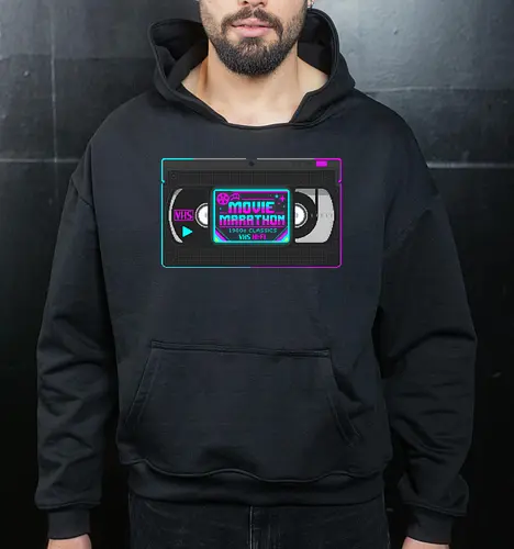 Retro Movie Marathon - 80s VHS Tape Pixel Art