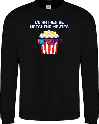 I'd Rather Be Watching Movies - Retro Popcorn Pixel Art