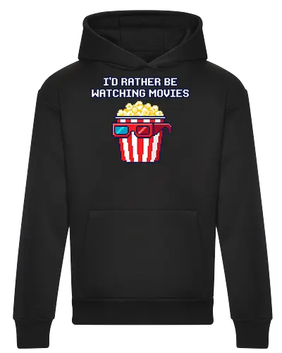 I'd Rather Be Watching Movies - Retro Popcorn Pixel Art