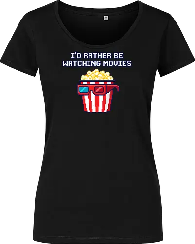 I'd Rather Be Watching Movies - Retro Popcorn Pixel Art