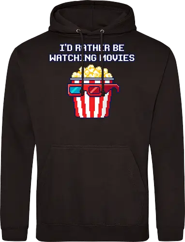 I'd Rather Be Watching Movies - Retro Popcorn Pixel Art