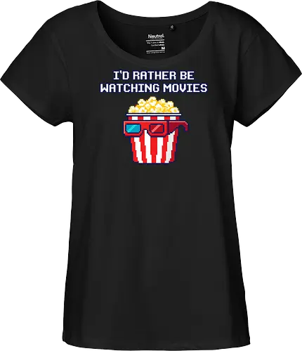 I'd Rather Be Watching Movies - Retro Popcorn Pixel Art