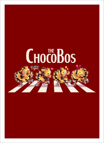 The Chocobos - Final, abbey road, rpg, jrpg, games, old games, cloud, Gaming, Villain, beatles, Cactus, Kweh, final 7 - Kunstdruck