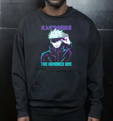 The Honored One: Neon Limitless Sorcerer Anime Graphic