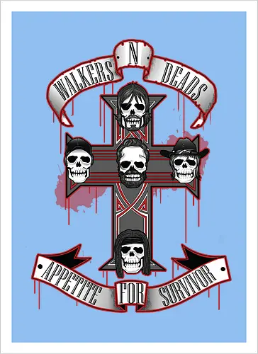 Appetite for Survivor - Zombie Rock Mashup Überlebende Kreuz Schädel Blut