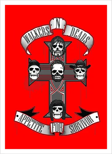 Appetite for Survivor - Zombie Rock Mashup Überlebende Kreuz Schädel Blut