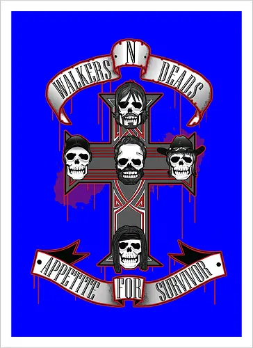 Appetite for Survivor - Zombie Rock Mashup Überlebende Kreuz Schädel Blut