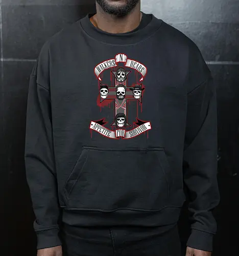 Appetite for Survivor - Zombie Rock Mashup Überlebende Kreuz Schädel Blut