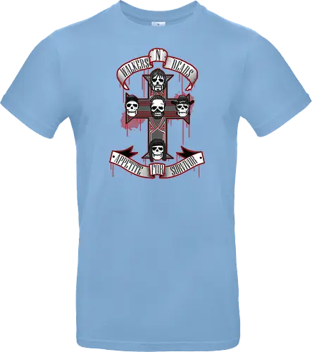 Appetite for Survivor - Zombie Rock Mashup Überlebende Kreuz Schädel Blut