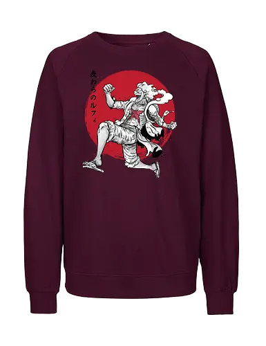 The Awakening of sun god sumi e - anime, manga, japan, japanese art, luffi, one pice, straw hat pirates, sumi e, series tv - Fairtrade Sweatshirt